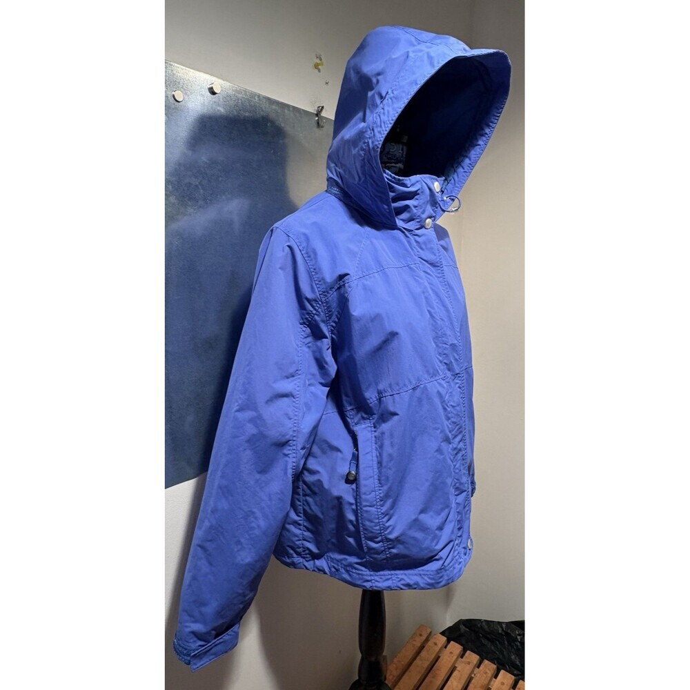 LL Bean 3 in 1 Jacket Women's Blue Windbreaker Hid-a-Hood Rain Jacket L-REG - Picture 5 of 16